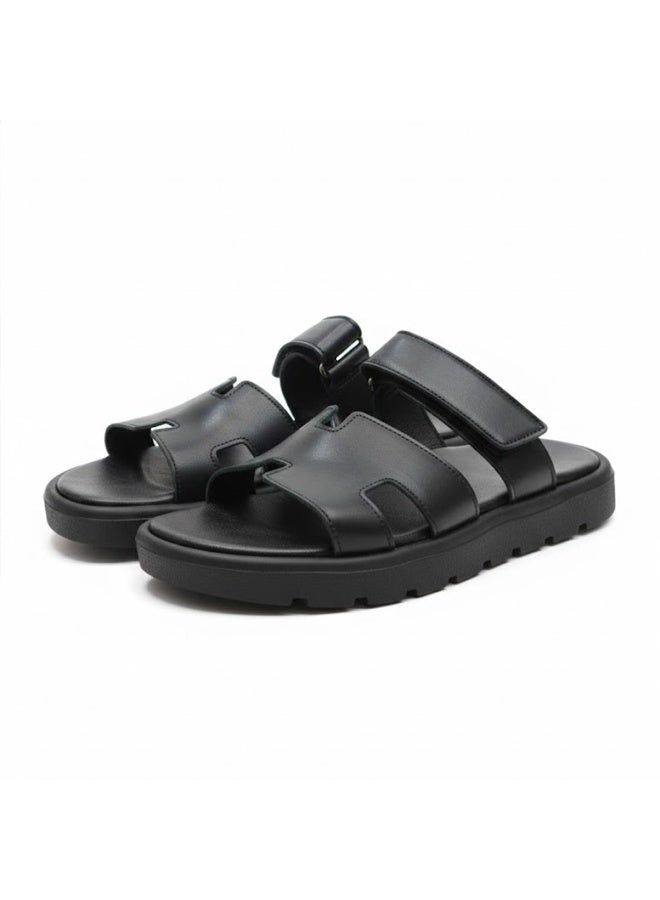 Stylish men's slippers with a modern and comfortable design – genuine leather and non-slip orthopedic sole, available in various sizes and colors. - Image 4